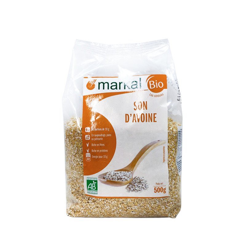 Cám yến mạch và yến mạch hữu cơ Markal Bio Organic  500g.