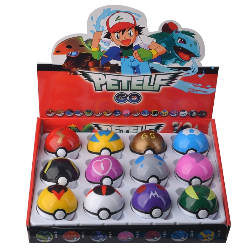 Set 12 mô hình đồ chơi quả cầu Pokemon vui nhộn cho bé