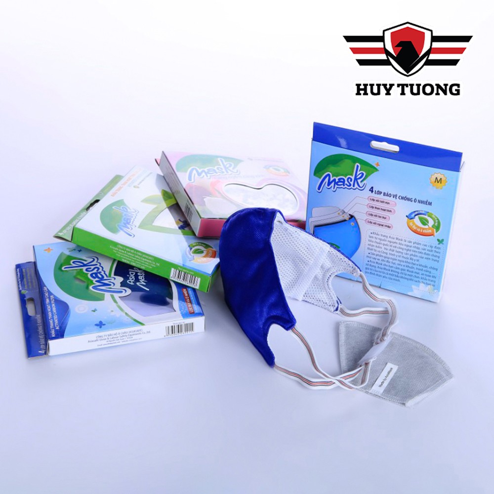 Khẩu trang vải kháng khuẩn than hoạt tinh 4 lớp N95 , Khẩu trang than hoạt tính vải 4 lớp bảo vệ phòng dịch - Huy Tưởng