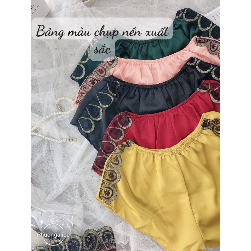 Đồ ngủ 2 dây nữ, đồ bộ đùi cao cấp sexy có mút ngực chất satin mùa hè mát mẻ- Phuongaliceshop