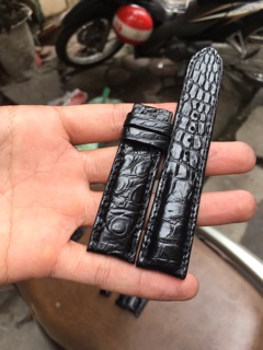 Dây đồng hồ da cá sấu vân da cổ(đủ size)