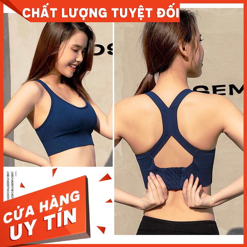 Áo bra chạy bộ hỡ chéo lưng có móc cài điều chỉnh - Áo bra tập GYM