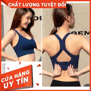 Áo bra chạy bộ hỡ chéo lưng có móc cài điều chỉnh - Áo bra tập GYM