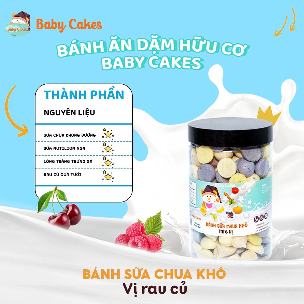 Bánh ăn dặm cho bé Baby Cakes vị rau củ 800ml cho trẻ từ 6 tháng tuổi tập nhai