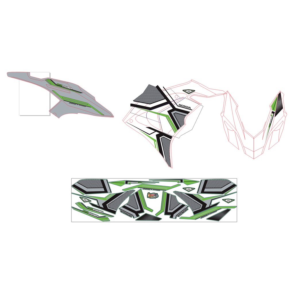 Tem Rời Winner X V3 2022 mẫu RS150 màu xám xanh đen