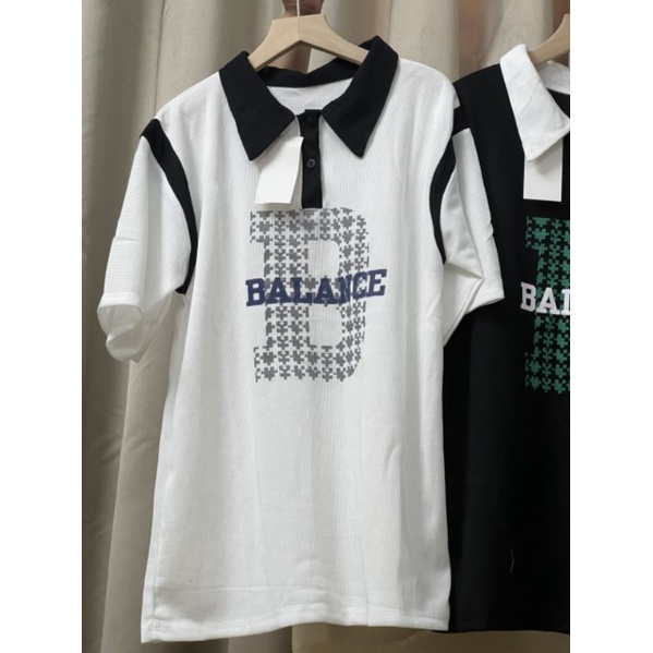 Áo Polo Tổ Ong  Balance Unisex  🌸 Thun kiểu form rộng tay lỡ phông phối cổ sơ mi hàn quốc đẹp 🌸