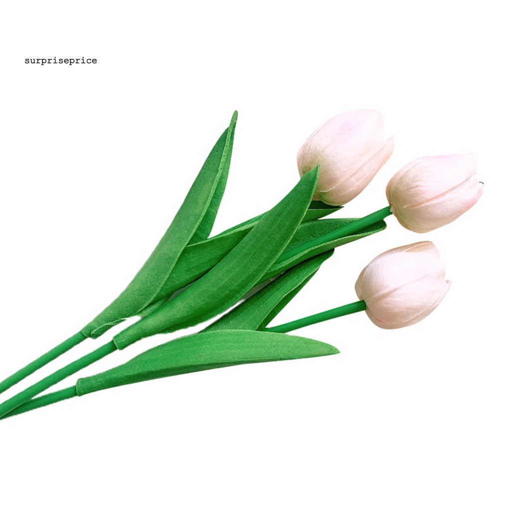 Set 3 Bông Hoa Tulip Nhân Tạo Nhiều Màu Sắc Dùng Để Trang Trí