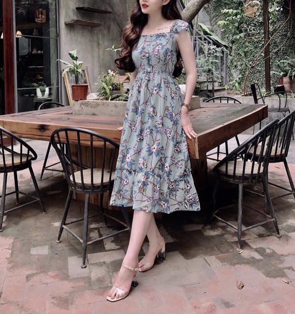 VÁY VOAN LỤA HOA ĐUÔI CÁ DÁNG MAXY ( ảnh tự chụp- có video quay) | BigBuy360 - bigbuy360.vn