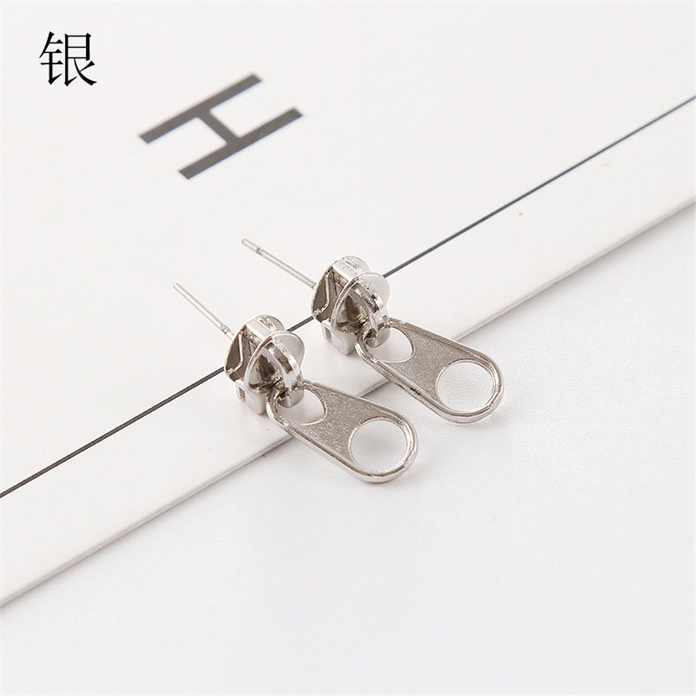 Khuyên tai hình khóa kéo kiểu dáng độc đáo phong cách hip hop