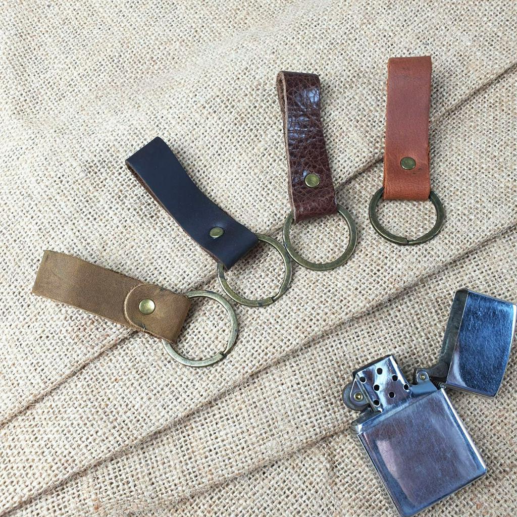 Móc Khóa Da Bò Thât HandMade LK302VB- 100% da bò thật, BH 3 năm