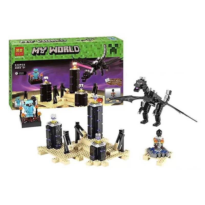 Đồ chơi Lắp ghép Mô hình  Minecraft Ender Dragon Ultimate Battle Set Bela 10178 My world Rồng Địa Ngục 634pcs