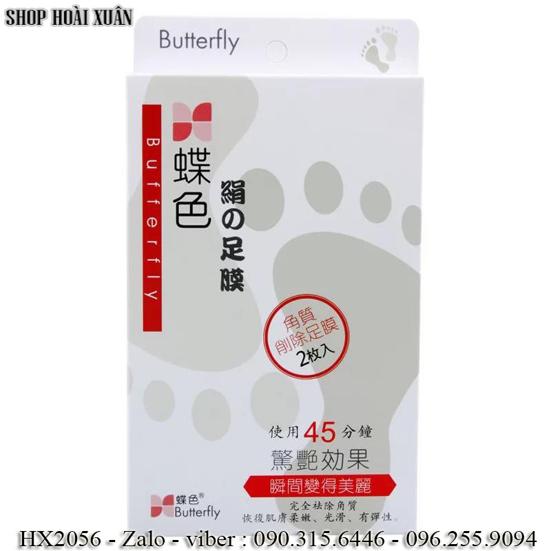 Lột da chân với mặt nạ ủ chân chăm sóc bàn chân bong lớp da chai sần nứt nẻ ở bàn chân Butterfly nhật bản - HX2056