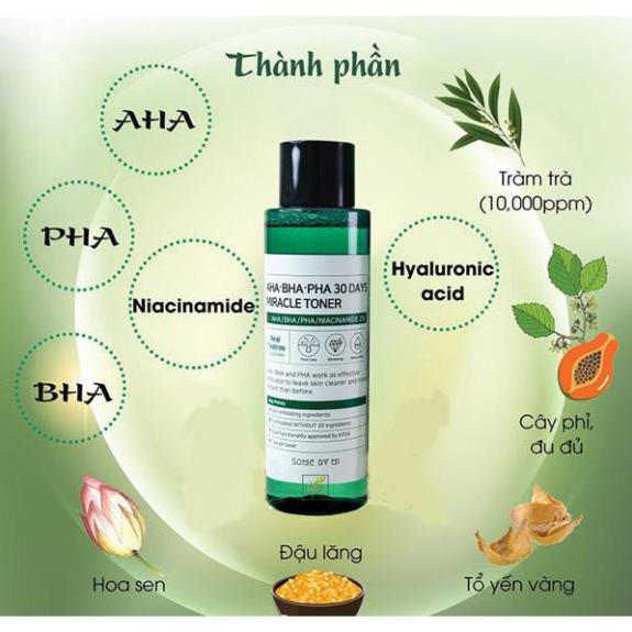 Nước Hoa Hồng Some By Mi AHA-BHA-PHA 30 Days Miracle Toner 150ml - HANA