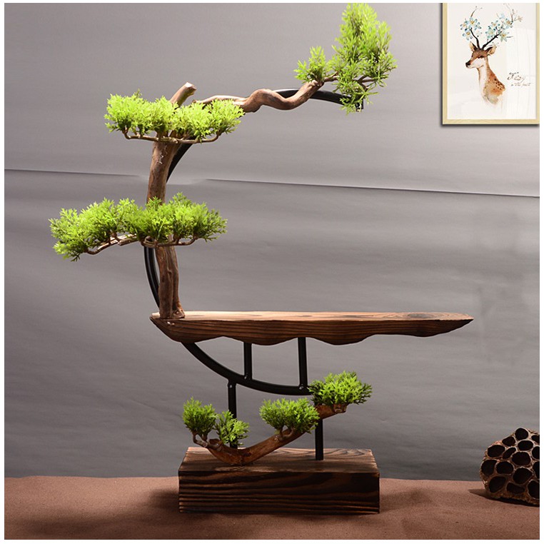 Kệ Gỗ Trang Trí Đốt Trầm Gốc Tùng Size Lớn (Tặng Kèm Trầm)