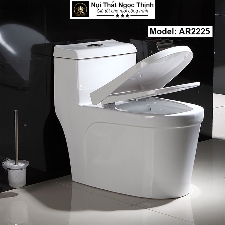 Bồn cầu đúc liền khối men sứ Nano Arino AR-2225 hàng chính hãng xả xoáy kép siêu mạnh