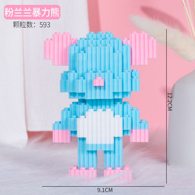 Lắp ráp mô hình Gấu Bearbrick 12,2cm bear brick mini nano 3D dễ thương mới nhất