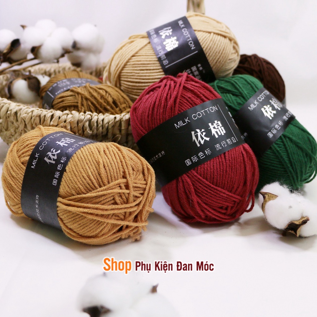 Len Milk Cotton Mác Đen 50gr (Mã 01 đến 50)