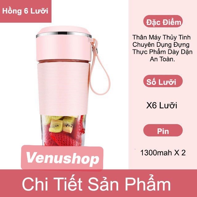 Máy xay sinh tố cầm tay mini 6 lưỡi - Công Suất 150W - Bảo Hành 1 đổi 1