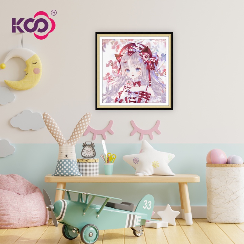 Bộ tranh đính đá 5D tự làm hình cô gái xinh xắn