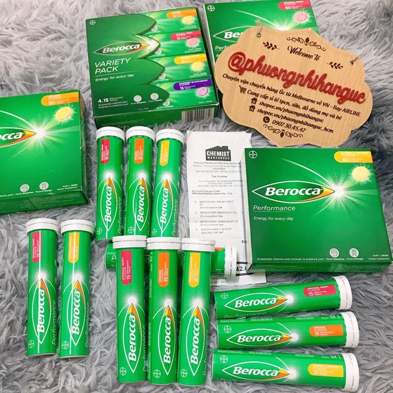 Viên sủi bổ sung Vitamin Berocca Performance (1 ống 15 viên)