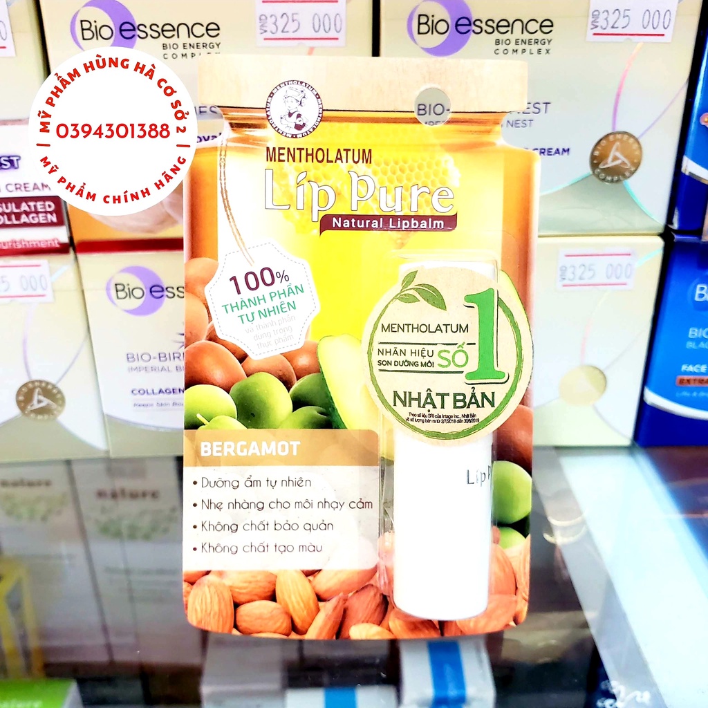 Son dưỡng môi Lip Pure Natural Lipbalm, dưỡng môi không màu, dưỡng ẩm môi, chống khô, nứt nẻ môi 3.9g