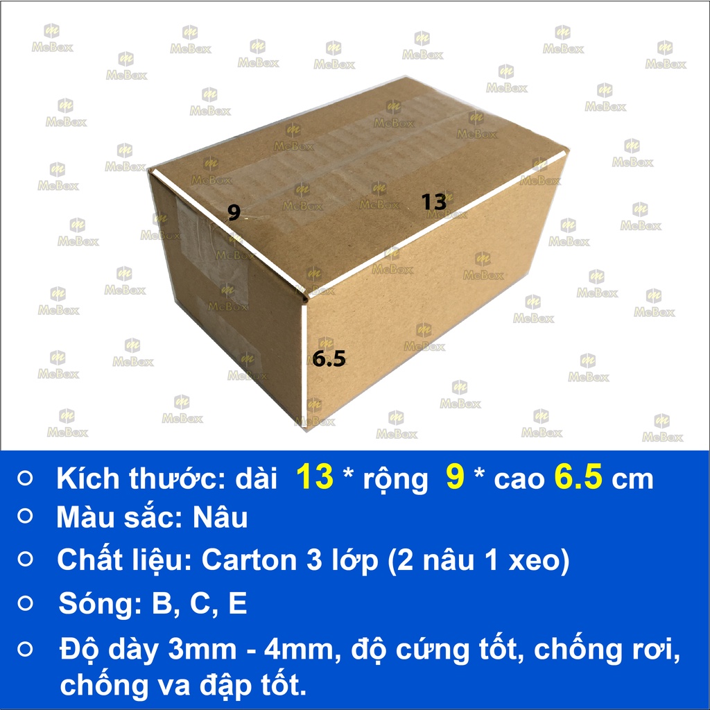 10 hộp carton 13x9x6.5