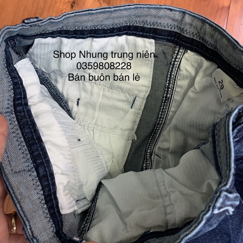 Quần bò thụng túi chéo nam trung niên hàng cao cấp ảnh thật