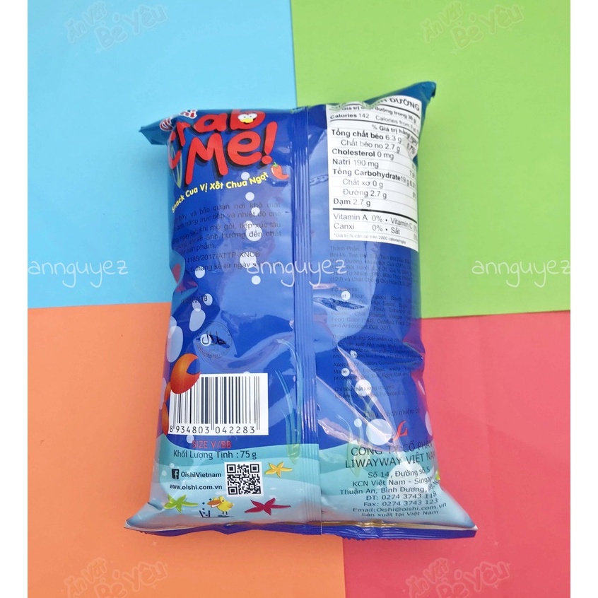 Bim bim Oishi snack cua vị sốt chua ngọt 68g siêu to khổng lồ