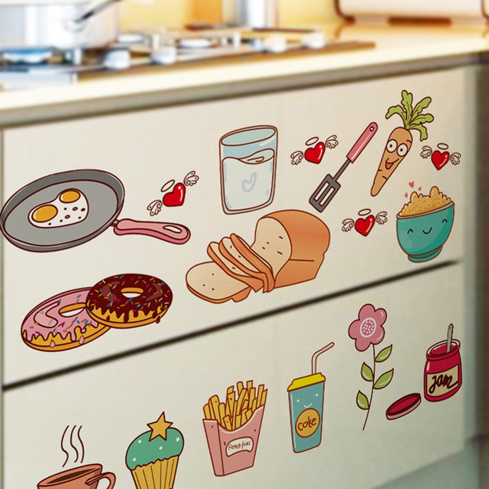 Nhãn dán tường nhà bếp chống thấm ngộ nghĩnh xinh xắn 40*30CM | BigBuy360 - bigbuy360.vn