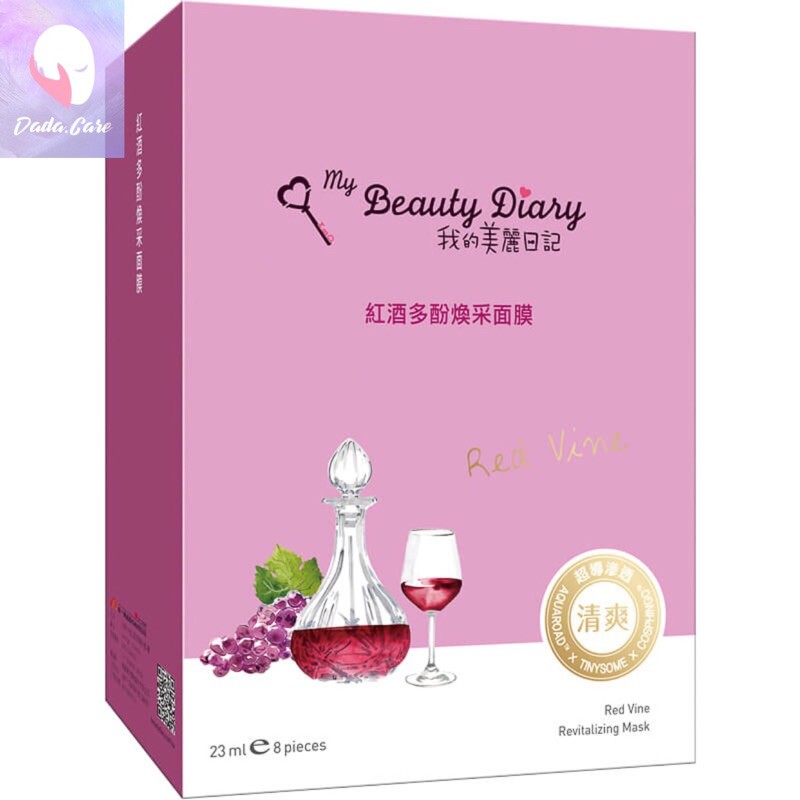 Mặt nạ My Beauty Diary Vang Đỏ hộp 8 miếng