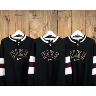 Nike Áo Sweater Cổ Tròn Thêu Chữ Thời Trang Cho Nam Nữ