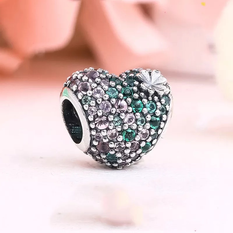 Vòng Tay Chuỗi Hạt Hình Trái Tim Màu Xanh Lá Thời Trang