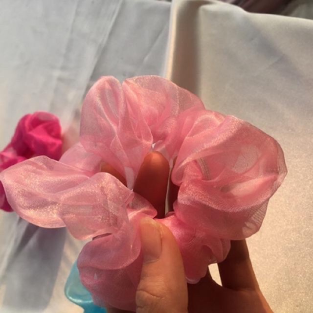 Sỉ 5 chiếc cột tóc vải scunchies voan tơ Hàng loại đẹp sẵn - dây buộc tóc