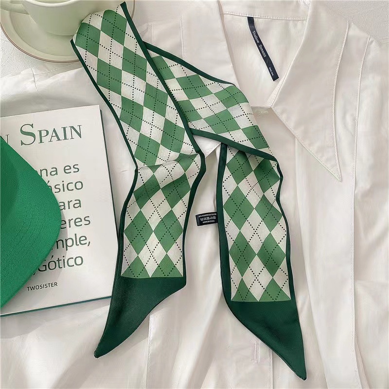 Mới Khăn Quàng Cổ Thắt Nơ Màu Xanh Lá Cây Thời Trang