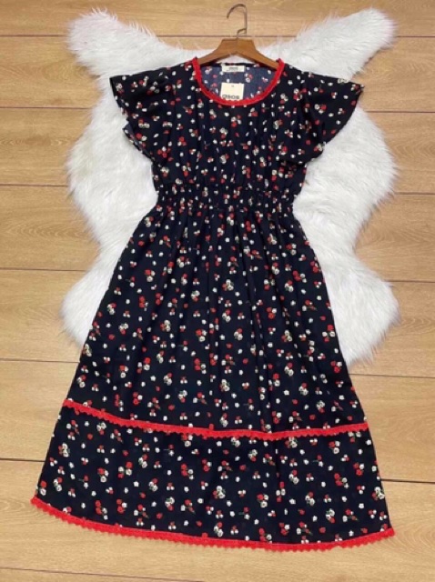 Đầm Liền Sát Nách Cổ Tròn Phối Họa Tiết Hoa Nhí - Váy Liền Tay Bèo Chân REN Siêu Xinh | BigBuy360 - bigbuy360.vn