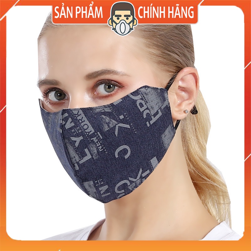 Khẩu trang che kín mặt bảo vệ mắt cổ điển vải mềm mịn ôm tai 5D cho người lớn lịch sự