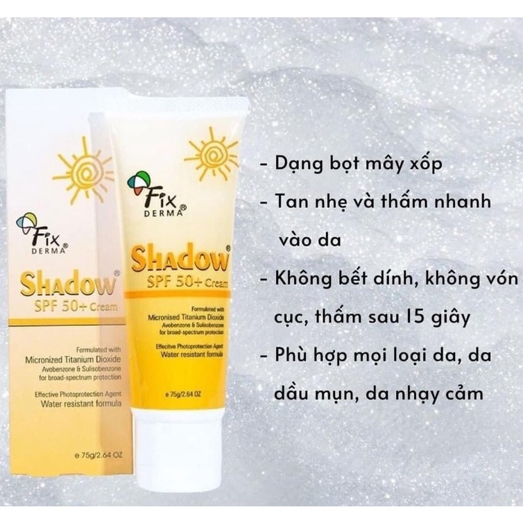 Kem Chống Nắng Fixderma Shadow SPF50+ PA+++ 75g