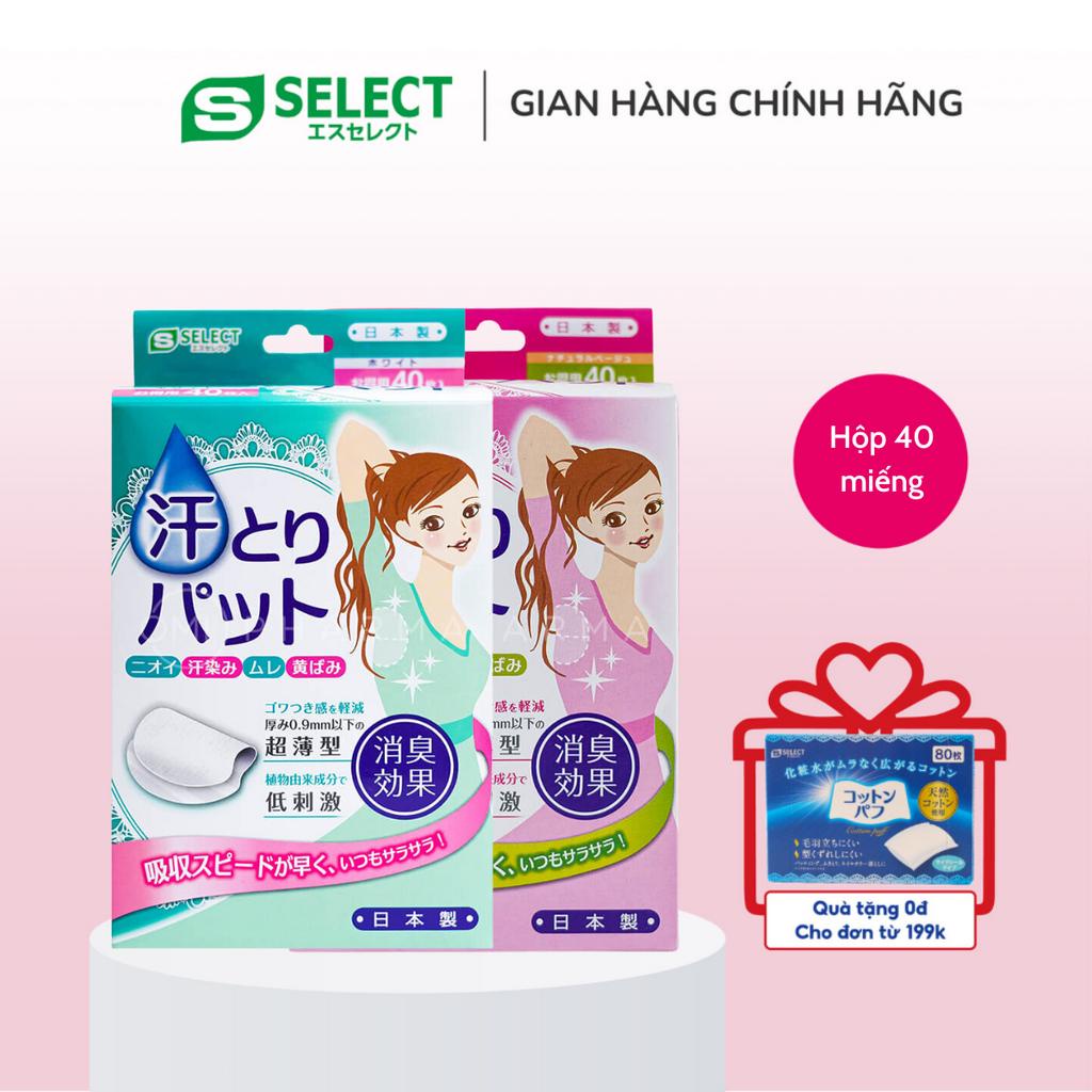 Miếng Dán Thấm Mồ Hôi Nách S Select Nhật Bản (Hộp 40 Miếng)