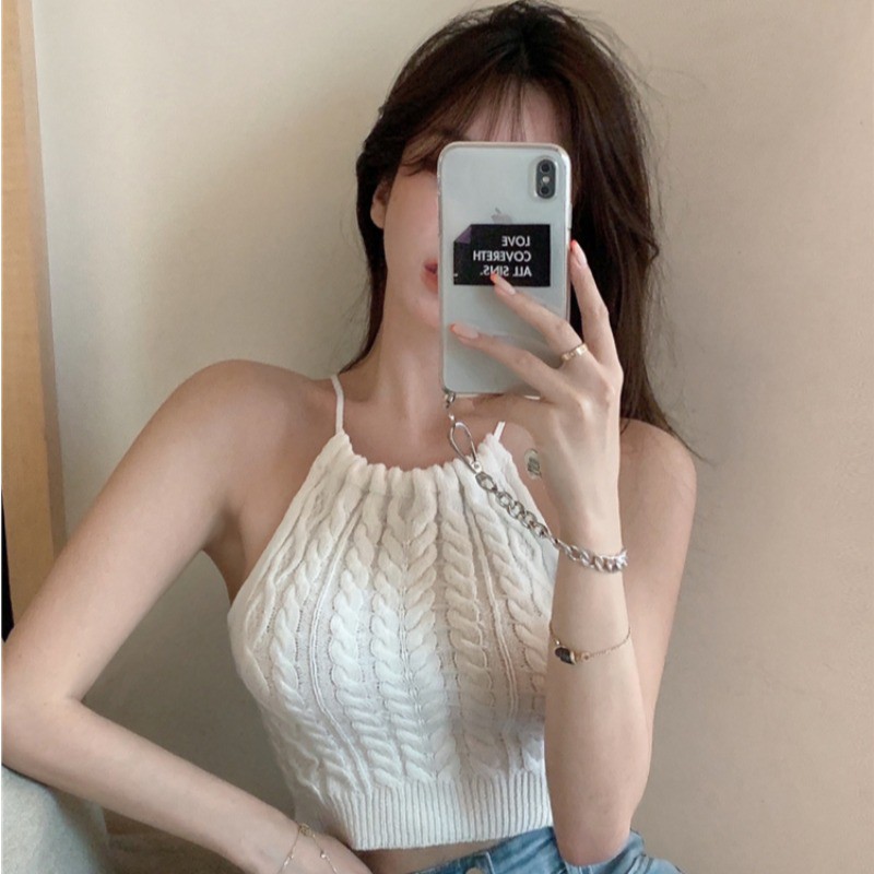 COZOK Áo hai dây dệt kim thời trang cho nữ