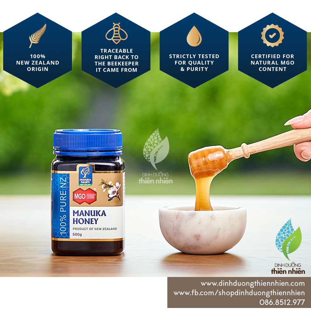 Mật Ong Manuka MGO 100+ (hay MGO 115+) Manuka Health Honey, 500g