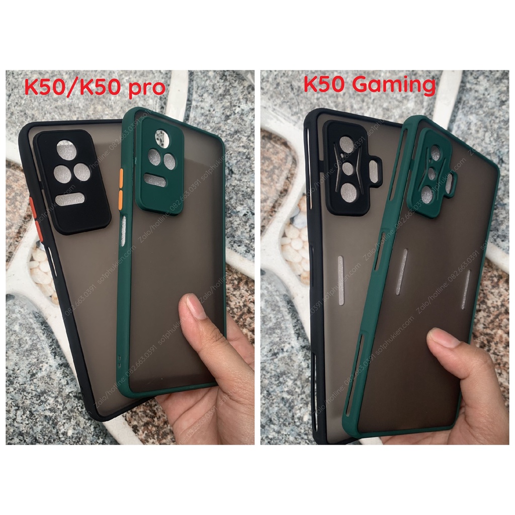 Ốp lưng Xiaomi Redmi K50 gaming K50 K50 pro lưng nhám chống ố, chống bẩn viền màu đẹp, bảo vệ camera toàn diện