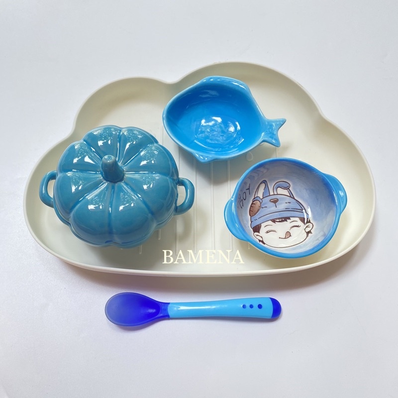 Combo bát ăn dặm gốm sứ cho bé Bamena