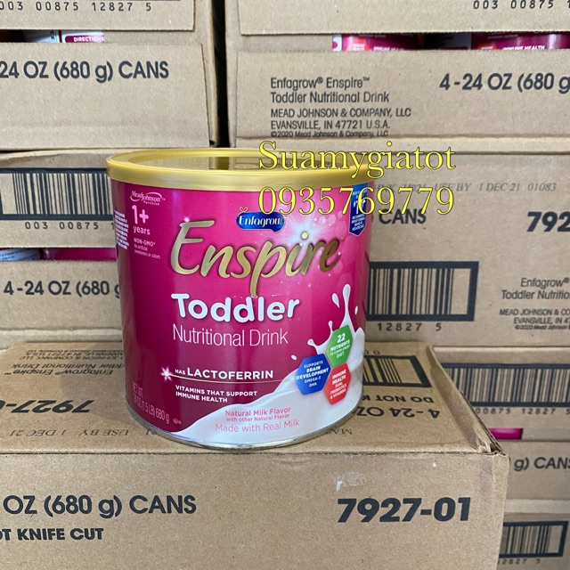 [8/2022] SỮA ENSPIRE TODDLER 680g CHO BÉ TRÊN 1 TUỔI