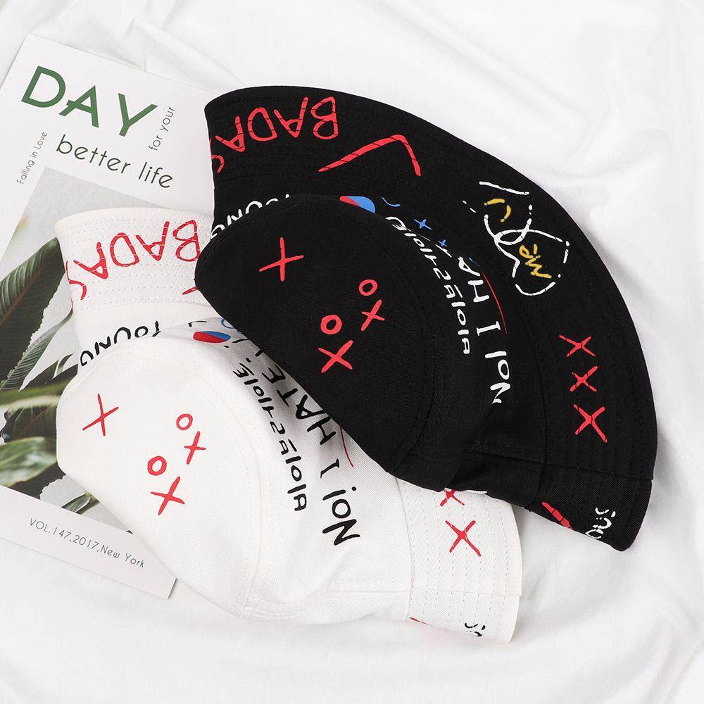 EUCA Mũ Bucket Chất Liệu Cotton Phong Cách Harajuku