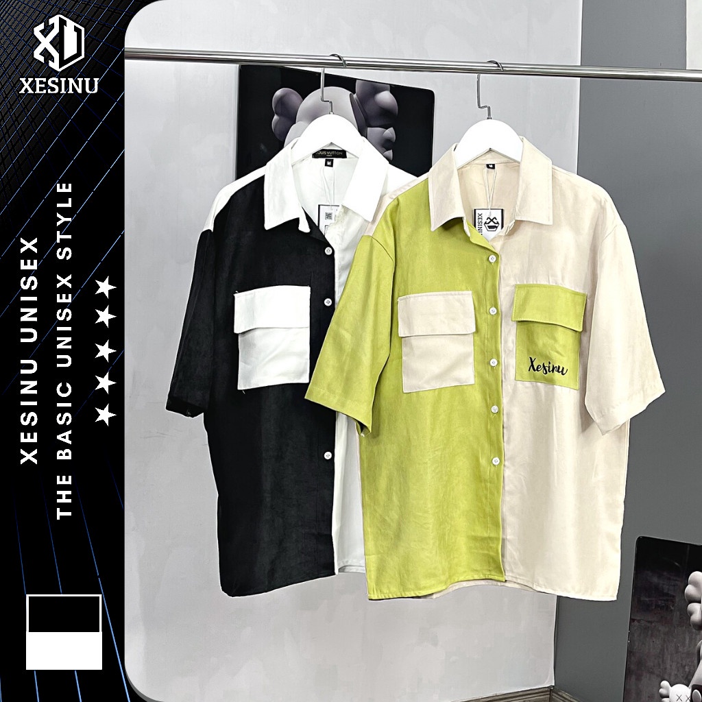 Áo Sơ Mi Unisex Nam Nữ Form Rộng XESINU