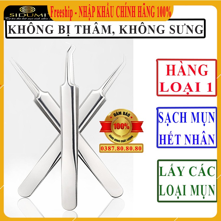 [ KHÔNG BỊ THÂM - Freeship ] Cây gắp mụn đa năng cao cấp sidumi/ Nhíp nặn mụn đầu đen, nặn mụn bọc tận gốc không bị thâm