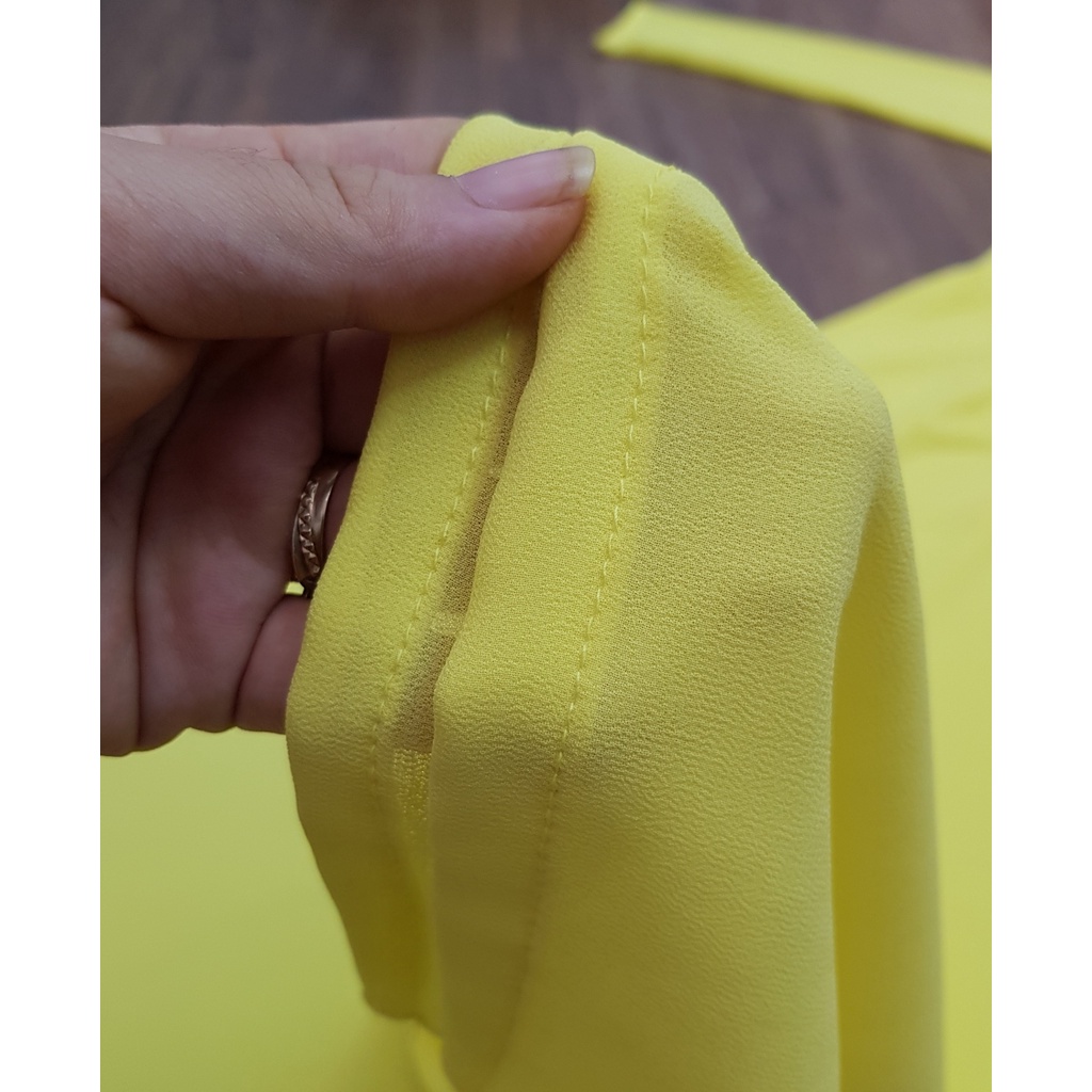 Áo Dài Truyền Thống 4 Tà Vải Chifon Màu Vàng - Ao dài Min | BigBuy360 - bigbuy360.vn