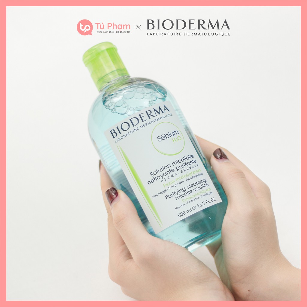 Nước Tẩy Trang Bioderma Sebium H2O Solution Micellaire 500ml Xanh Lá