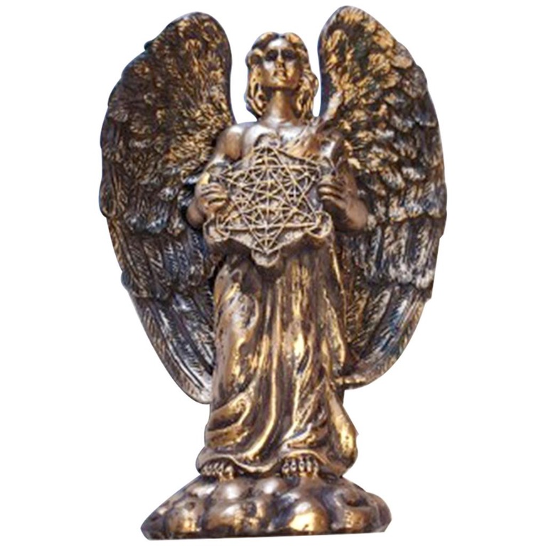 Tượng nhựa Bronzed Seraphim Trang trí tượng thiên thần hộ mệnh sáu cánh