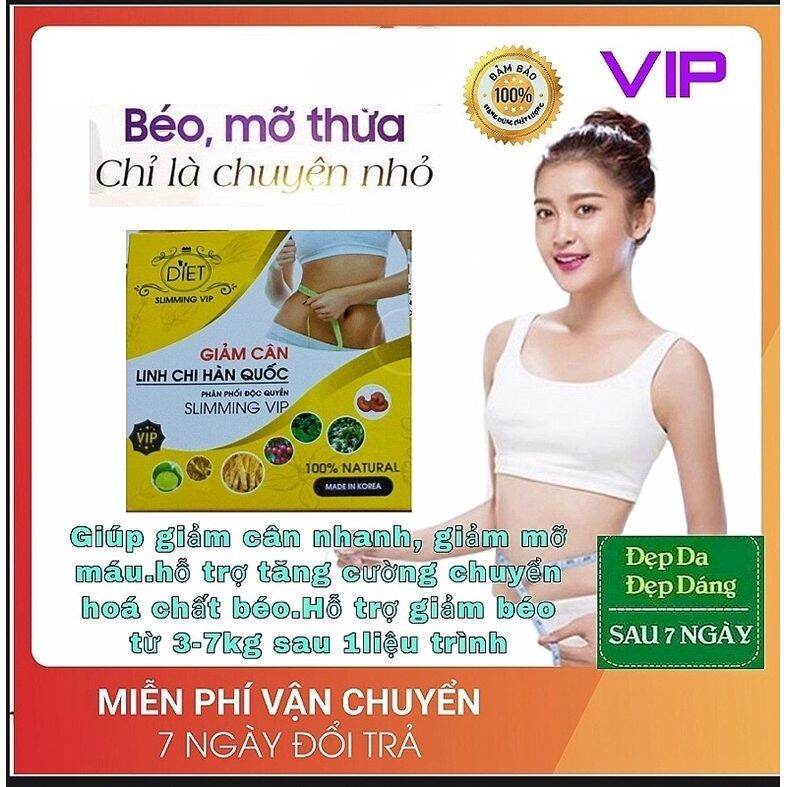 ⚡ CHUẨN CHÍNH HÃNG ⚡ Giảm Cân LINH CHI HÀN QUỐC Phiên bản dành cho cơ địa khó giảm chai lỳ [ Hộp VIP full 30 viên]